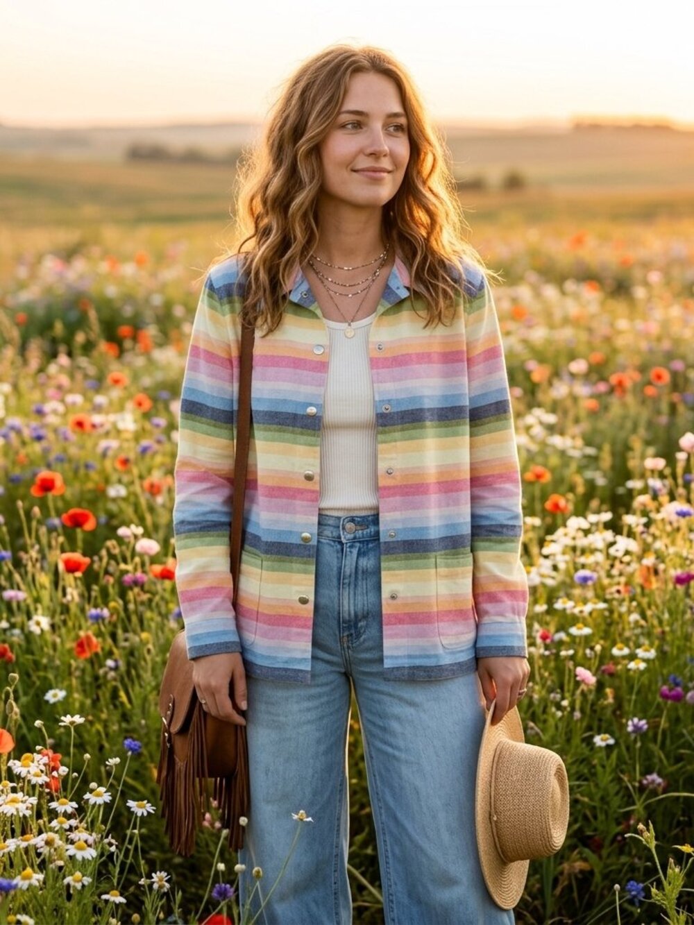ALFRED DUNNER Vintage Y2K Oversized Linen Blend Jacket Rainbow Pastel Striped